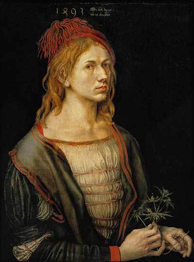 Autorretrato com Flor de Rícino, Albrecht Dürer, 1493