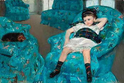 Menina pequena em uma poltrona azul, Mary Cassatt, 1878