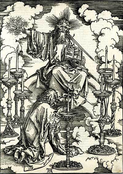 O Apocalipse - Visão de Cristo e dos Sete Candeeiros, Albrecht Dürer, 1496-98