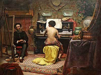 O Descanso do Modelo, Almeida Júnior, 1882